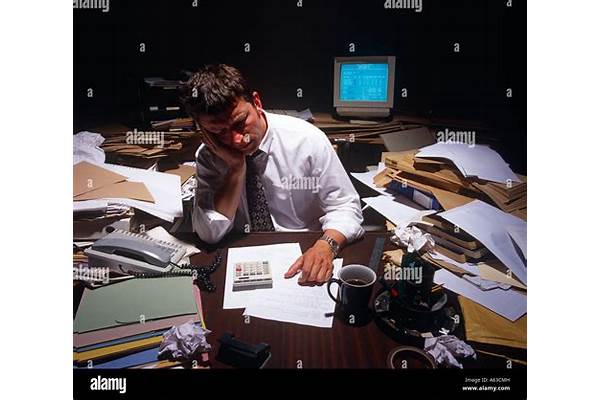 A small business owner looking stressed with a pile of paperwork